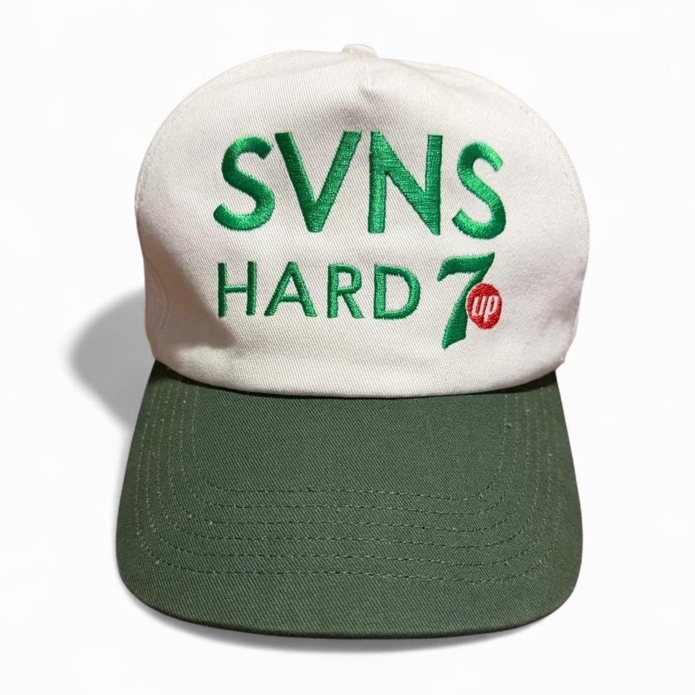 Vintage Y2K Seven Hard 7UP Pop Soda Cola Promo Strapback Hat OSFA Cap Adjustable